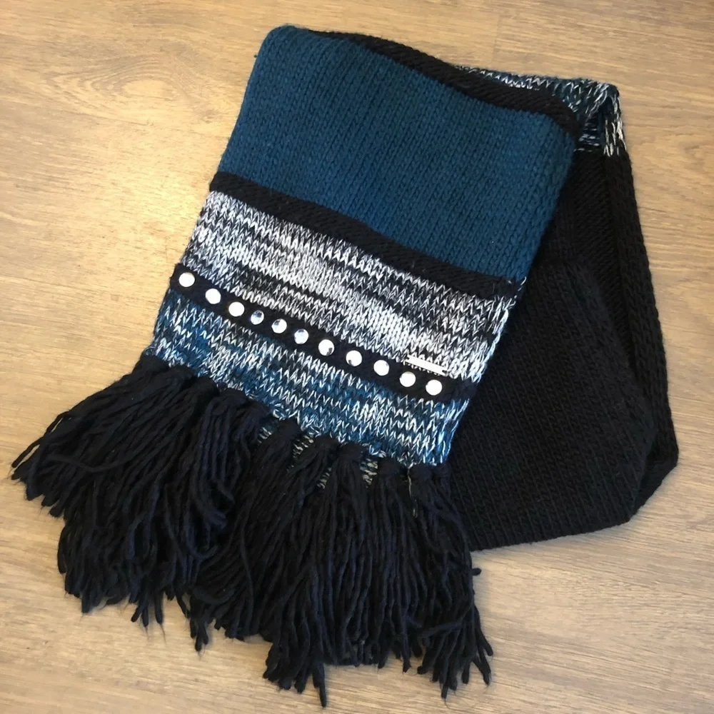 Michael Kors Embellished Stud Fringe Wrap Scarf